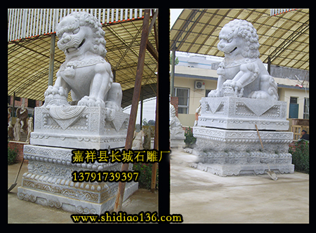 企业大门口摆放石狮子有什么讲究呢